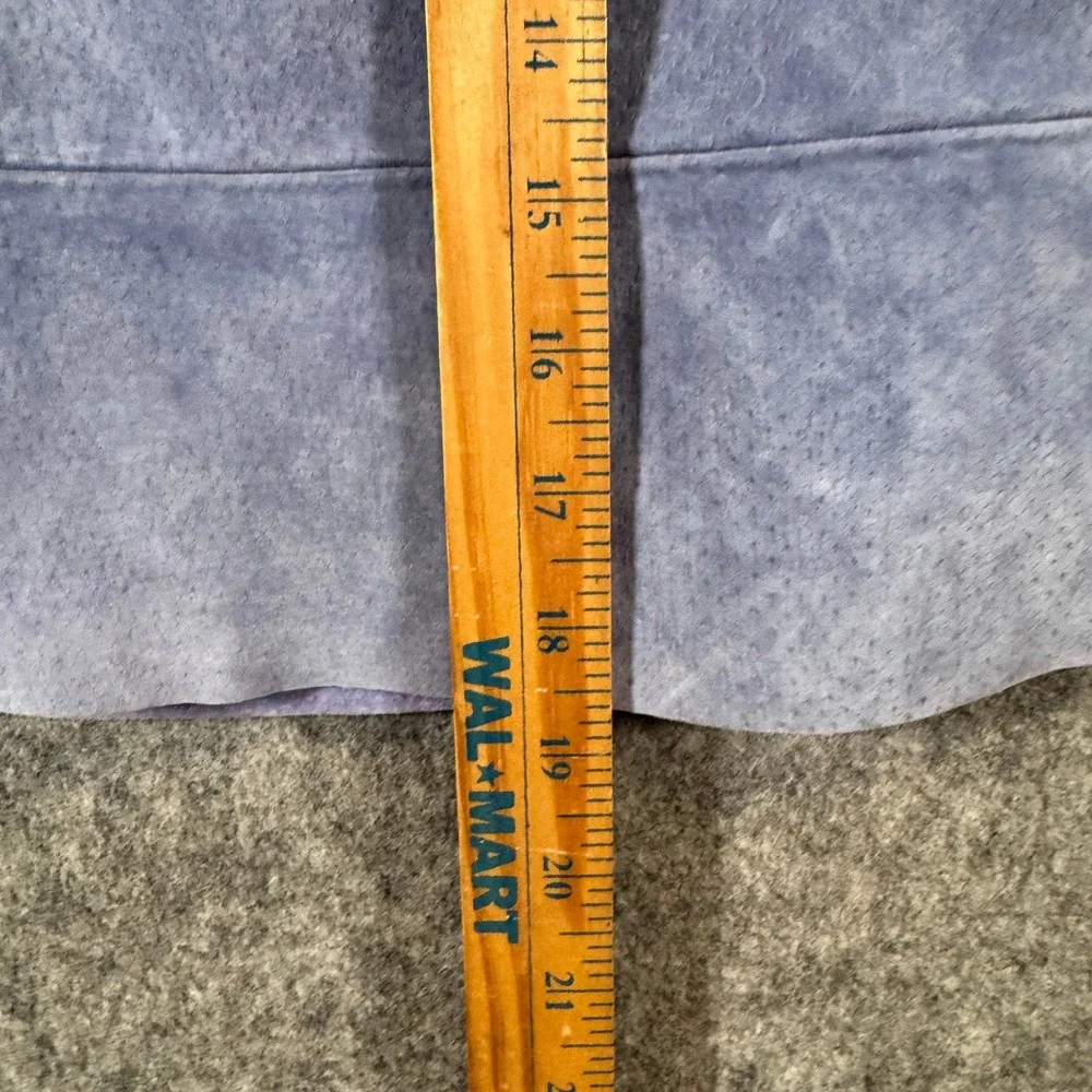 Anthropologie Suede Mini Skirt Womens 14 Leather Hippie Belted Boho Periwinkle